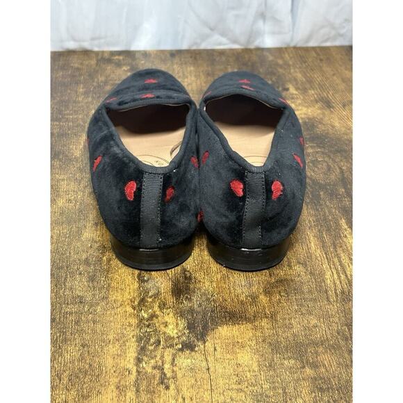 Stubbs & Wootton Mini Heart Black Red Velvet Loafers Size 5 Palm Beach Spain - Picture 4 of 16